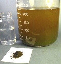 Organic matter degradation with a catalyst and hydrogen peroxide